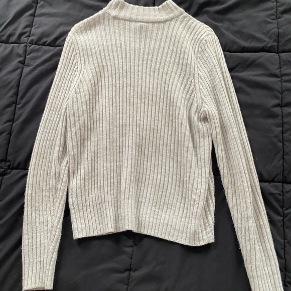 Light Grey Mock Neck Sweater - Picture 3 of 4